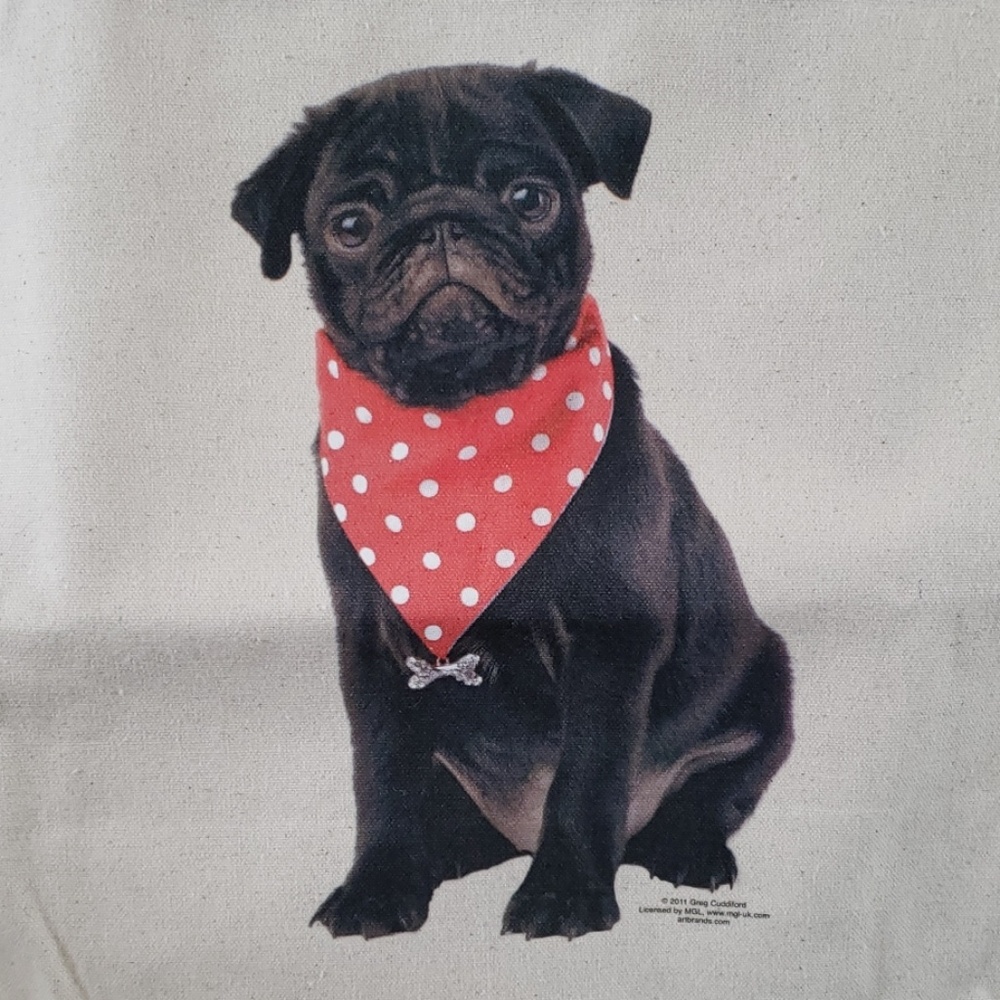 Canvas Bag Tote Beach Pug Dog Purse Pet Travel Pug mops shopping reusable